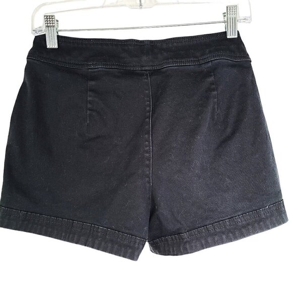 Express High Waisted Nautical Sailor Black Shortie Shorts - Picture 6 of 7
